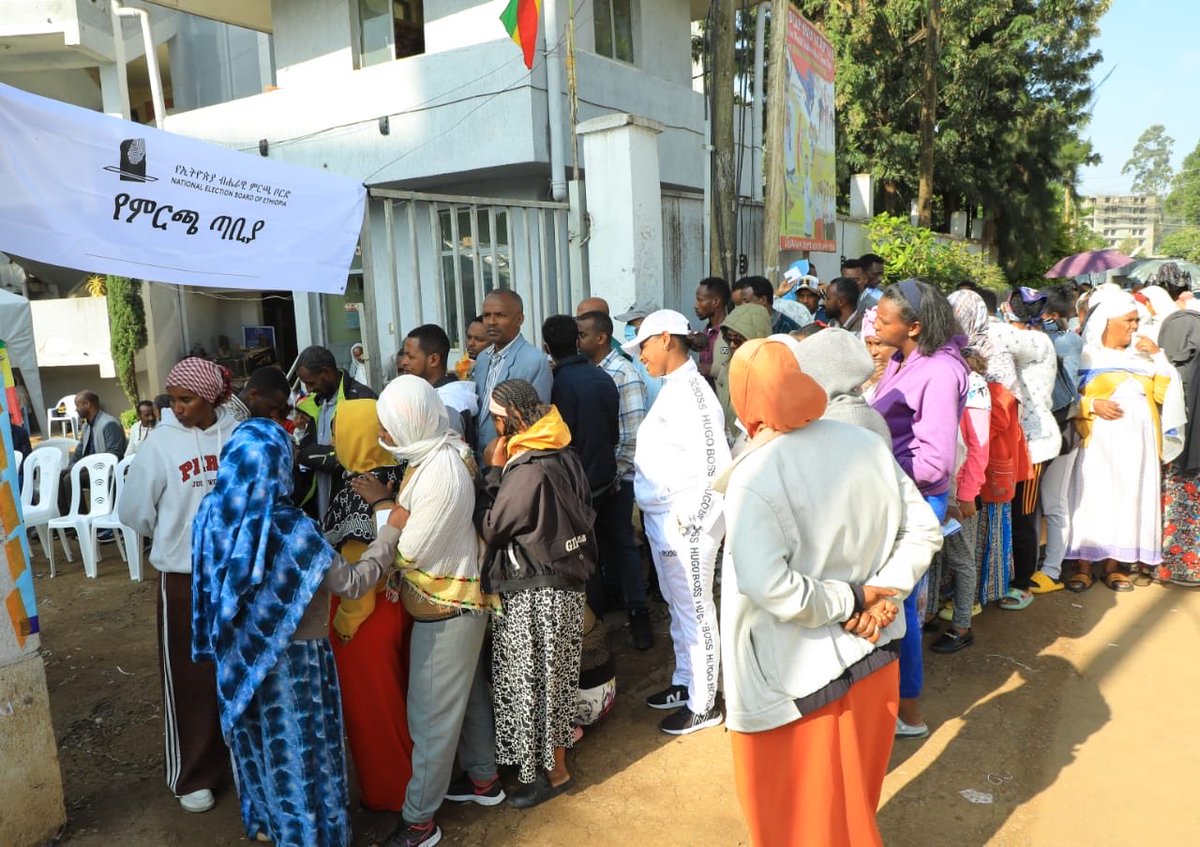 TayeAtske's tweet photo. The registration of 54 million voters heralds the dawn of a new historic chapter in Ethiopia's democratic journey.
Today’s turnout is a profound testament to our people's resolve to choose their leaders through the ballot box alone. With the various parties and independent candidates, we are witnessing the maturing of our institutions toward a stable, modern, and pluralistic future. I Wish All the Best!