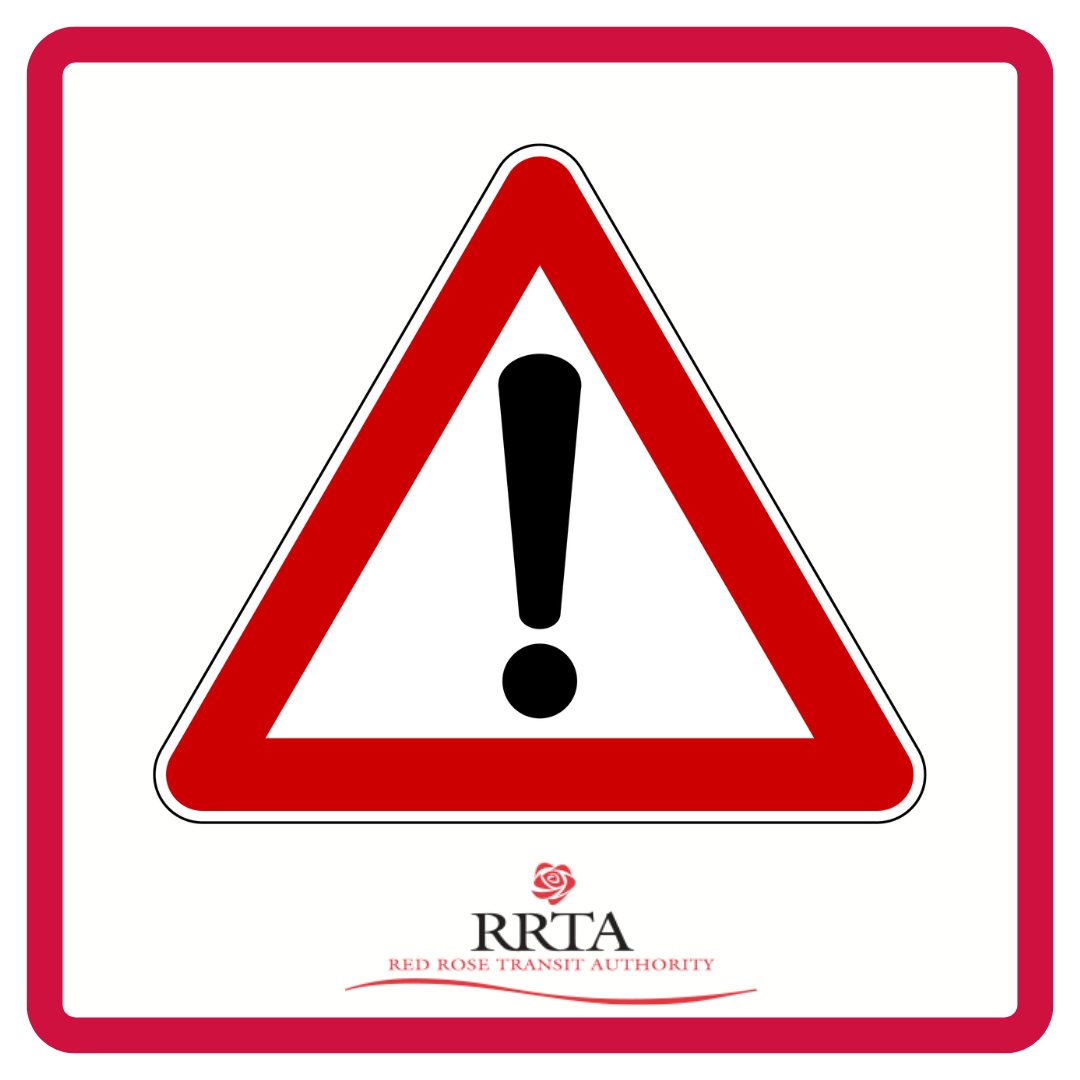 RedRoseTransit's tweet photo. ‼️Detour Alert‼️Due to the Red Rose Run on Sat., June 6, detours &amp; alternate stops will be in effect for ALL RRTA routes from the beginning of service until the event is over &amp; streets are reopened (approx. 11:30 am).
See our website for more information: https://t.co/WNX4hT30zz https://t.co/o9JJ0FhsxS