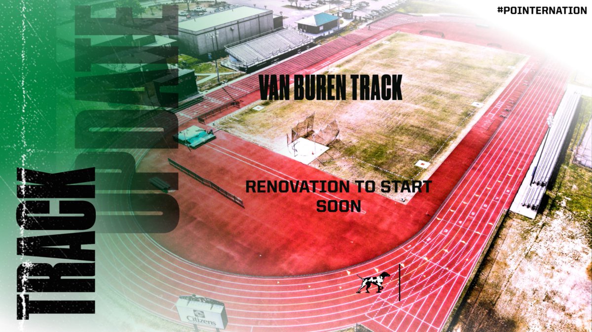 VBSDActivities's tweet photo. ANNOUNCEMENT 
Our Van Buren track is currently undergoing renovations &amp; improvements over the next few weeks. Please use caution if you are utilizing the track during this time.
The track will be completely closed in the near future when installation of the new surface begins! https://t.co/QI0FSv6EH7