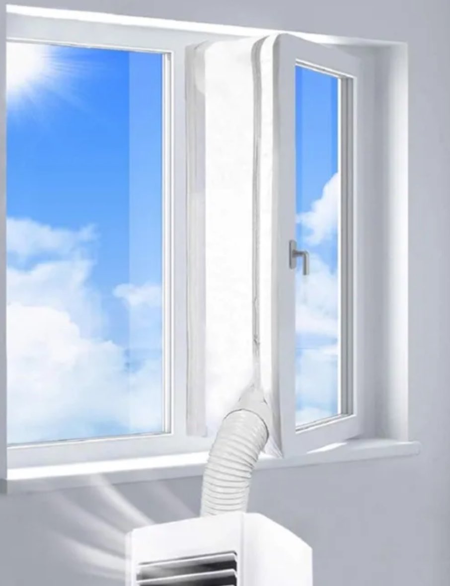 mebeim's tweet photo. @InfraScaler Windows here don't slide open so it's a real pain in the ass to seal the gap if you run a portable AC unit. The plastic/cloth thingy is very inefficient, specially if it gets very hot and the glue of the velcro strip applied to the window frame starts melting 🫠 https://t.co/bZiAiWA4v6
