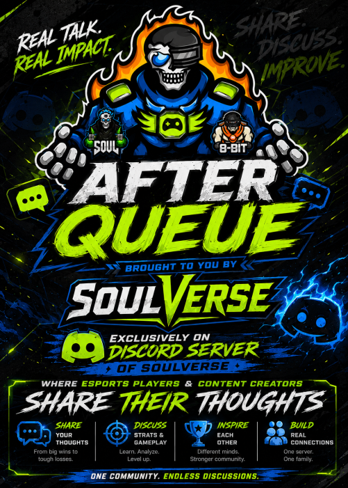 Soulverseop7's tweet photo. 🚨 AFTER QUEUE 🚨

A new show. A special guest. 👀

🎮 Esports
🎤 Unfiltered conversations
💬 Your questions
Any guesses who's joining us first?
Drop your predictions below 👇

#AfterQueue #SoulVerse #GuessTheGuest https://t.co/b4gs3O82xJ