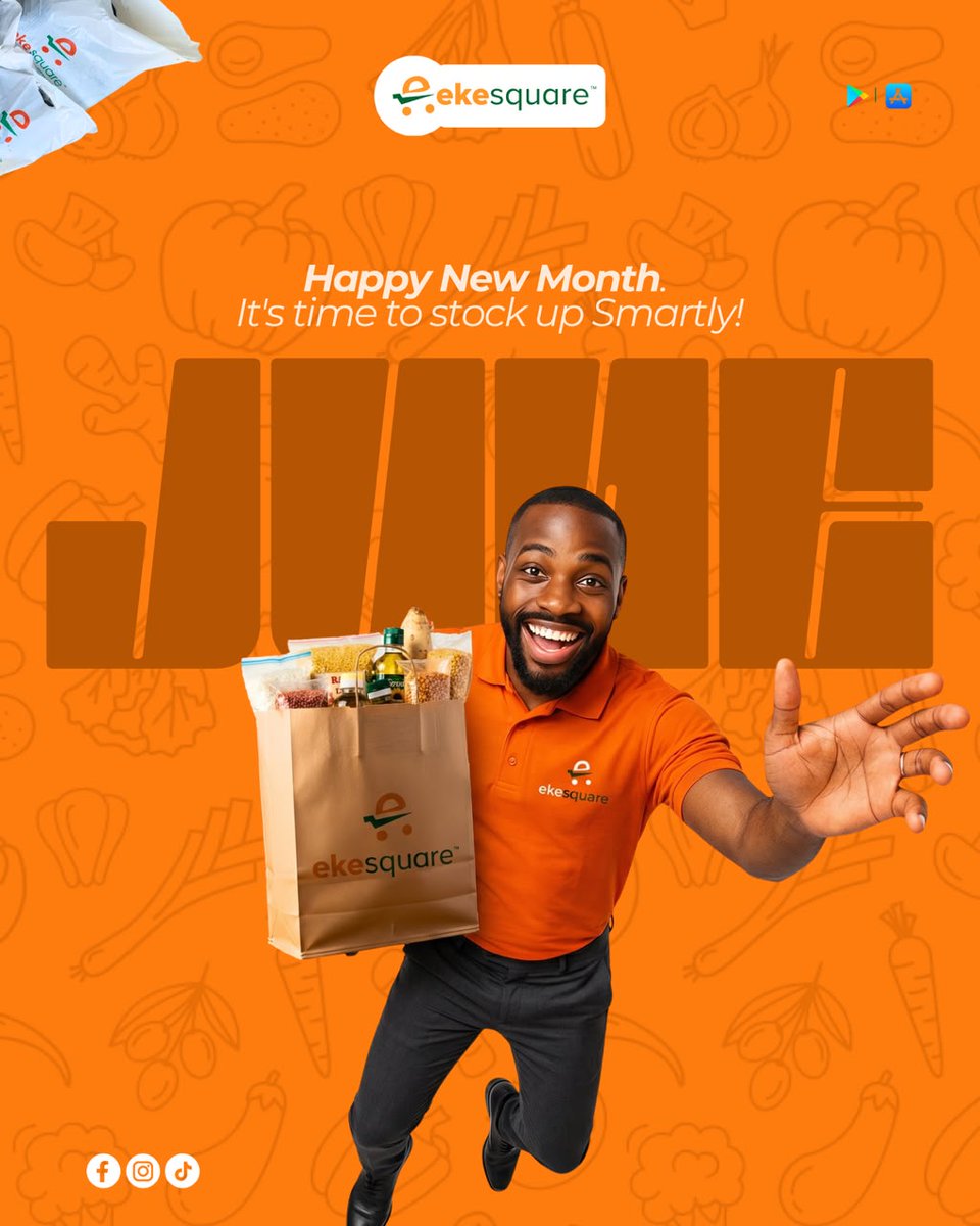 ekesquare's tweet photo. New month, same market stress? Not this June.

Ekesquare gets you real market prices, quick ordering, and doorstep delivery, so you skip the hustle and keep the savings.

Start June with ease. DM us today.

#Ekesquare #NewMonthEnergy #NoMarketStress #SmartShoppingTips https://t.co/rSSrU3NqeT