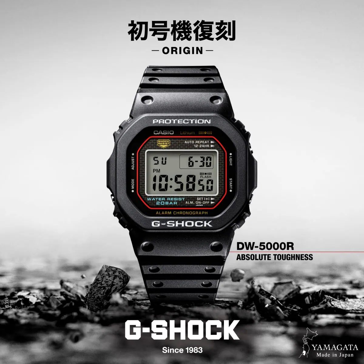 hideBG's tweet photo. G-SHOCKの初号機復刻モデル買った✨ケースは当時と同じステンレス製なので重量感があり裏蓋もスクリューバックになっていて、当時と同じ山形CASIOで生産のmade in Japan👍電波でもソーラーでもないのに33,000円と高いが納得の出来👍しかも1983年4月12日発売と誕生日同じ✨ https://t.co/0MC0rer2Xf