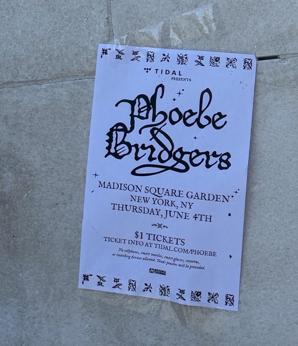 boygeniussource's tweet photo. Phoebe will be playing Madison Square Garden on Thursday, June 4th!!! https://t.co/8Zk8B1gAg3