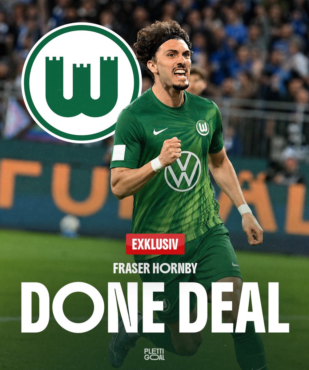 Plettigoal's tweet photo. 🚨💥 EXCL | Fraser Hornby to VfL Wolfsburg - DONE DEAL ✔️

Full agreement reached with Darmstadt 98. The 26 y/o striker has signed a long-term contract until 2030. @SkySportDE 🏴󠁧󠁢󠁳󠁣󠁴󠁿 https://t.co/SZ9NW1EJbB