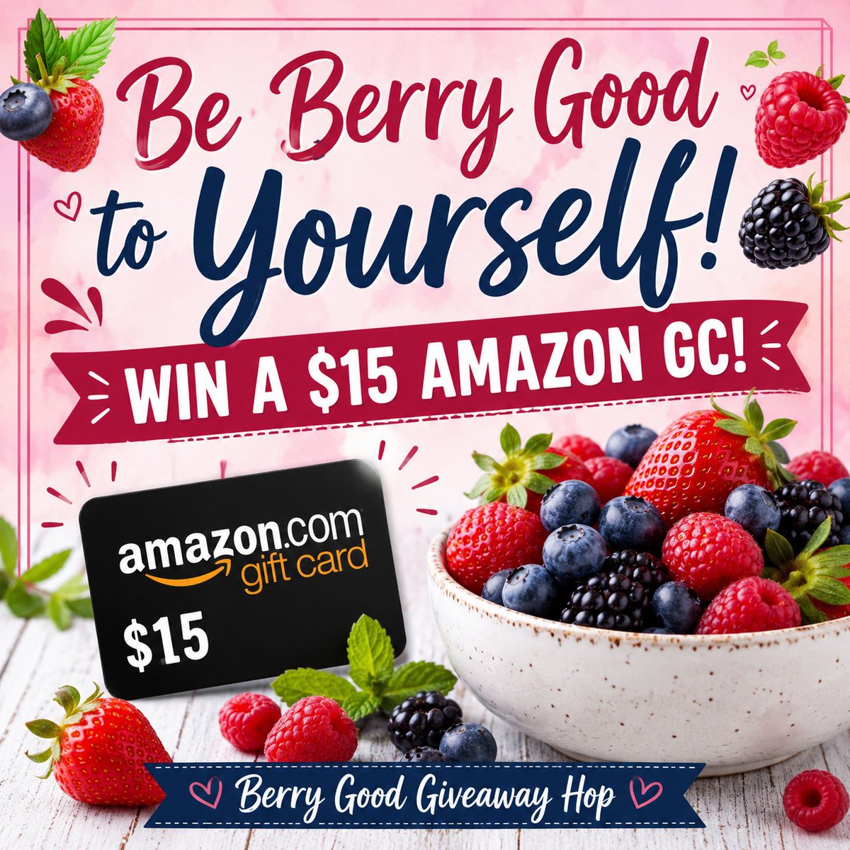 pamelamaynard's tweet photo. 🍓 Treat yourself and enter to win a $15 Amazon Gift Card (or $15 PayPal Cash) in the Be Berry Good to Yourself Giveaway Hop! A little self-care goes a long way, and this could be your chance to grab something special from your wish list.

Enter daily here: https://t.co/SbZxusHXIL

#Giveaway #AmazonGiftCard #BerryGoodGiveawayHop #WinAmazonGC #GiveawayAlert #Sweepstakes #Contest #SelfCare #MomDoesReviews