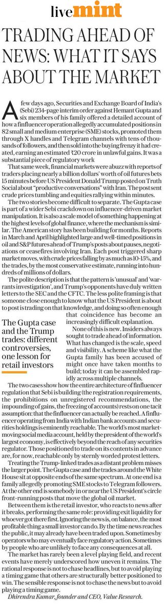 VR_TheSource's tweet photo. By the time market-moving news reaches you, someone may have already traded on it. The smarter move: stop chasing headlines and avoid the timing game.

Source: Mint (@livemint), June 01, 2026 

https://t.co/igddH69XaL

#investments #investors #Mutualfunds https://t.co/lB0vOo8GZz