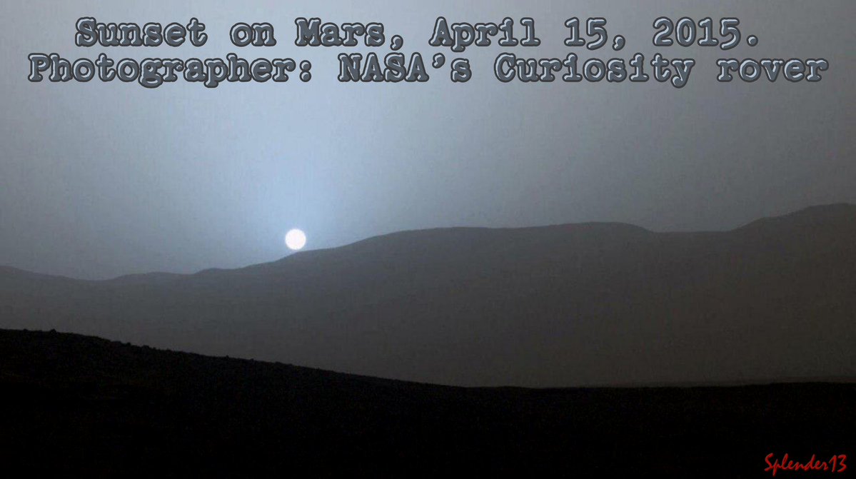 SplenderGena's tweet photo. Захад сонца на Марсе, 15 красавіка 2015 г.
Фотограф: марсаход Curiosity НАСА https://t.co/5V6Kwud5RT