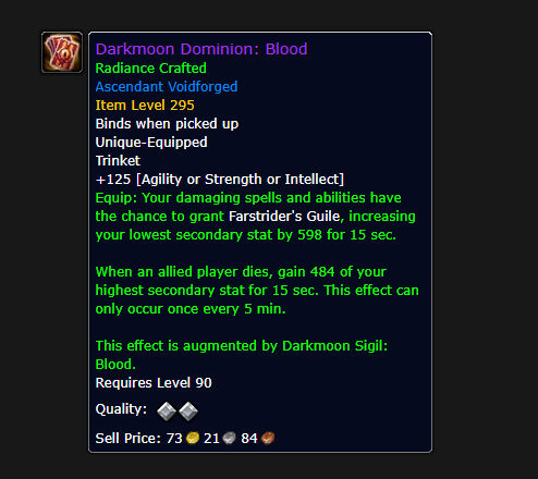 Wowhead's tweet photo. Players have recently discovered that a Darkmoon Trinket is very powerful, but you have to buildcraft your gear setup in a very interesting way.

#Midnight #Warcraft 

https://t.co/VqgIoLQ1zX https://t.co/TkK7VppEKk