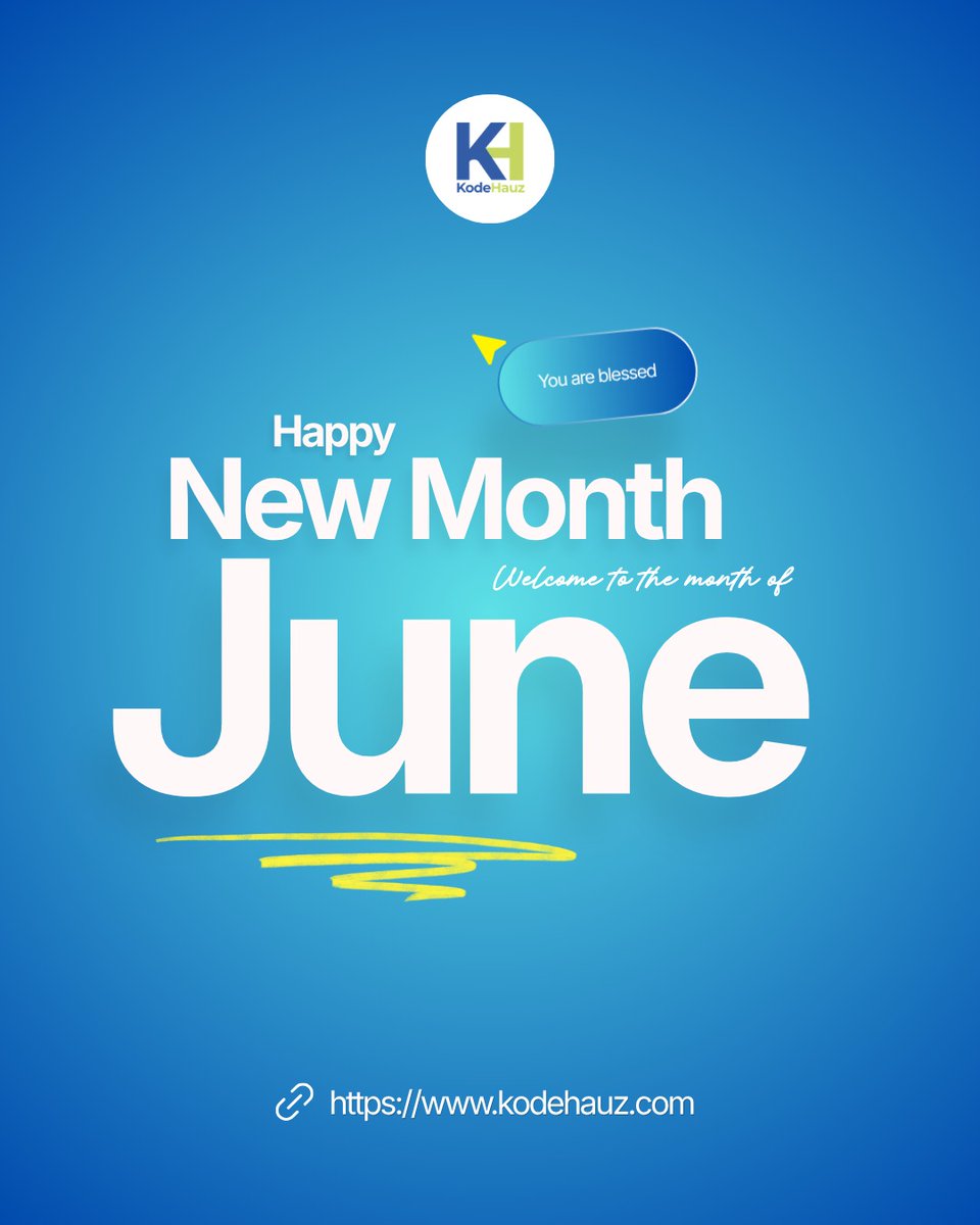 kodehauz's tweet photo. Hello, June!

The final month of the first half of 2026 is here.

New Month. 
New Opportunities. 
Same Commitment to Growth.

Happy New Month from KodeHauz! 💙 https://t.co/OgTu0GXmbQ