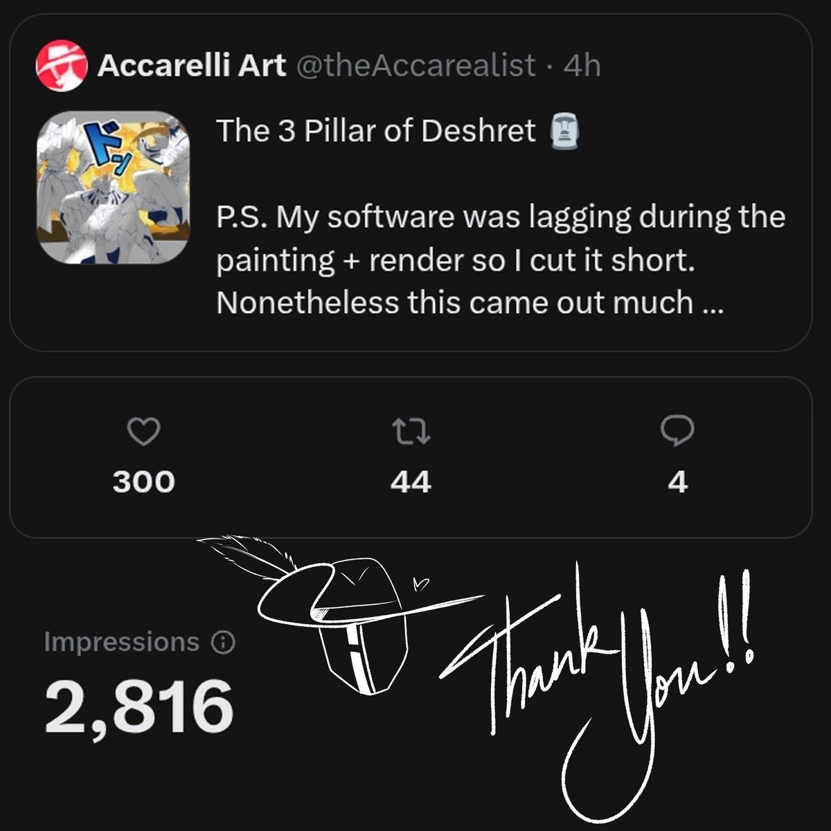theAccarealist's tweet photo. Woah! I wasn't expecting this many likes, and it's still growing after publishing this post.✨️🎊

Thank you all so much for appreciating my latest art piece!!! 🖼🫂 https://t.co/09QzZbr5G9