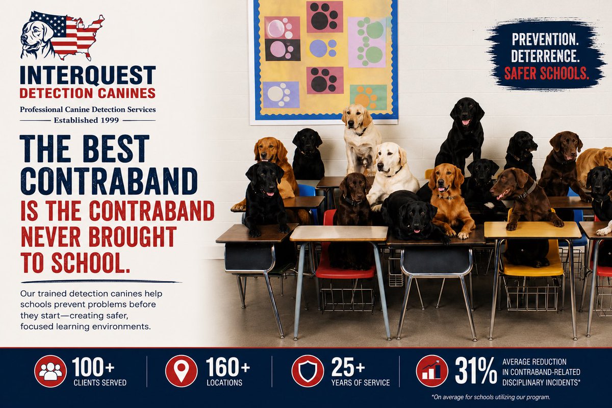 BatbustersE's tweet photo. The most effective contraband intervention is the one that never becomes a disciplinary issue.

#SchoolSafety #StudentSafety #DrugFreeSchools #CampusSafety #SchoolLeadership #Education #K9Detection  #SafeSchools #PreventionWorks https://t.co/o4RB9x6x0X
