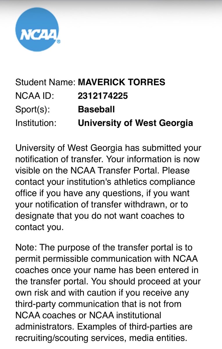 mavericktores24's tweet photo. 🚨 Officially in the Transfer Portal 🚨

West Georgia D1 (ASUN)

Cell: 562-343-4384
maverickmateo@icloud.com

RHP | 6’2 | 195 lbs 
2 Years of Eligibility Remaining

FB: 88–91 (2200+)
SL: 79–81
CB: 73–76
CH: 79–81

GPA 3.2

2026 Season
• 58 IP
• 47 K
• 28 BB
• 11 Starts https://t.co/B9fnzTm5Kg