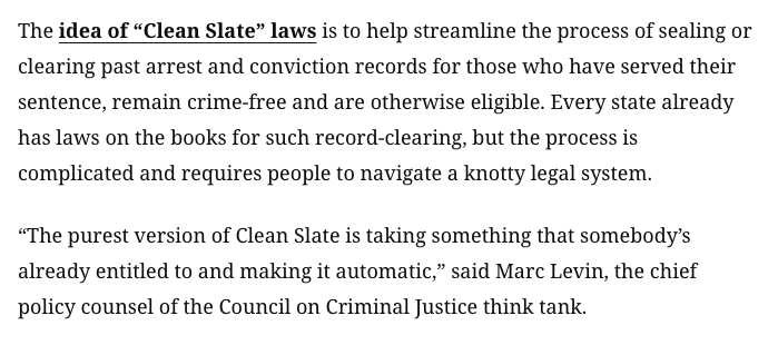ejleven's tweet photo. I took a closer look at the "Clean Slate" reform laws passing in over a dozen states, from New York to Oklahoma https://t.co/LS2xYZKkW9