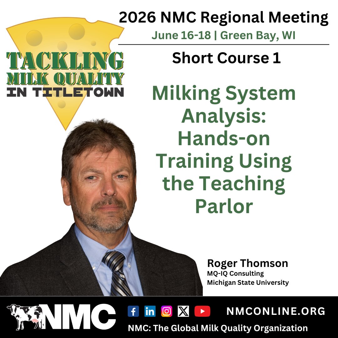 QualityMilk's tweet photo. Short courses are filling up fast for the 2026 NMC Regional Meeting in Green Bay, Wisconsin, June 16-18.

Get registered and get your seat saved before it's too late! https://t.co/rawnUGrQlq

See you in Titletown!

#NMCRegional2026 https://t.co/rzYOQqXRfn