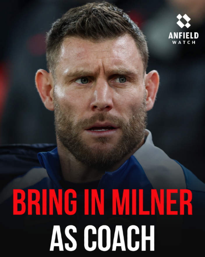 AnfieldWatch's tweet photo. James Milner would be a perfect assistant coach at Liverpool 👌 https://t.co/y1GYXDFElZ
