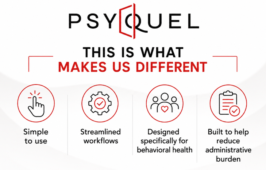 psyquel's tweet photo. Many behavioral health providers tell us the same thing:

❌ Their EHR feels bloated
❌ Reporting is difficult to navigate
❌ Accounts receivable visibility is limited
❌ Billing workflows feel disconnected from daily operations

Learn more at: https://t.co/TOgWIgglAN https://t.co/Ecme3mJN5H