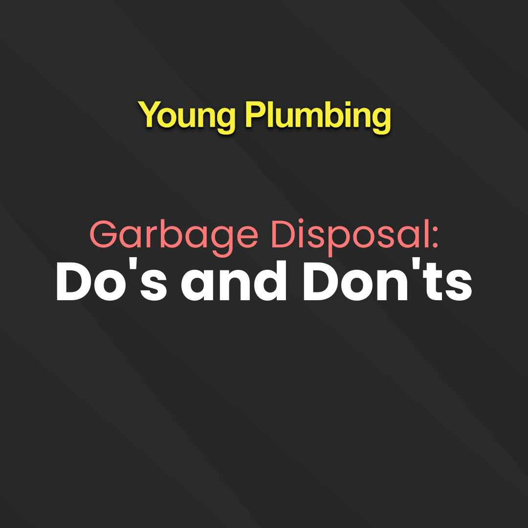YoungPlumbing1's tweet photo. Maximize the performance and lifespan of your garbage disposal by following these do's and don'ts. Do grind small bones, citrus peels, and coffee grounds. Don't grind fibrous materials, grease, or oil. #GarbageDisposalTips #KitchenMaintenance https://t.co/lcUisJVRub