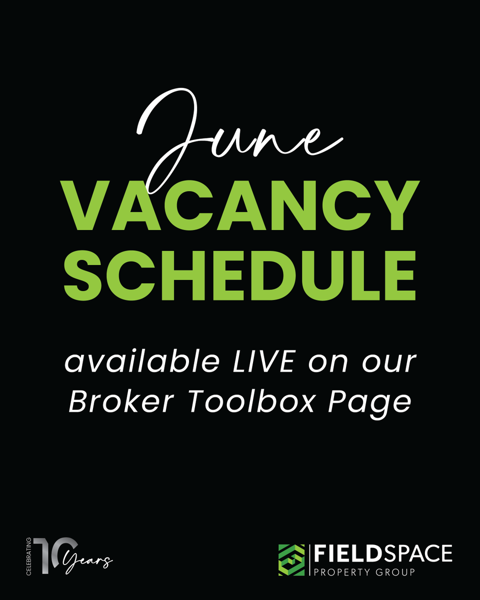 FieldspaceProp's tweet photo. Our June Vacancy Schedule is out and live on our Broker Toolbox page.
DM us if you're not yet on our mailing list.

#fieldspace #vacancyschedule #property https://t.co/XGABerQ1hs