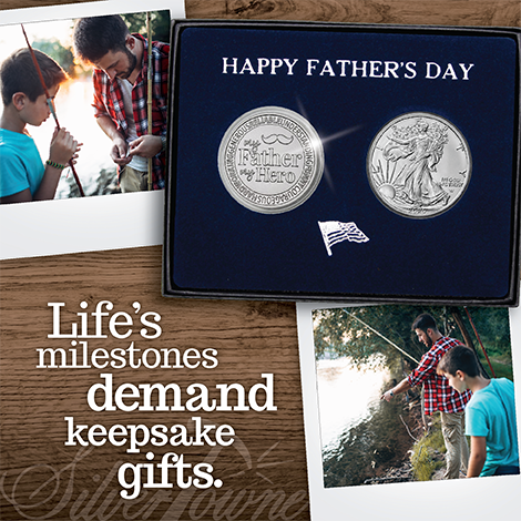 SilverTowneLP's tweet photo. Dad deserves the very best for Father's Day and our 2pc Silver Gift Set fits the bill! This unique set pairs a 1oz .999 Fine Silver bar or round with a US Mint 2026 Silver Eagle coin. It's the gift dad will treasure for years to come. Shop now >> https://t.co/r8EodmFswm https://t.co/qmr9wC52eb