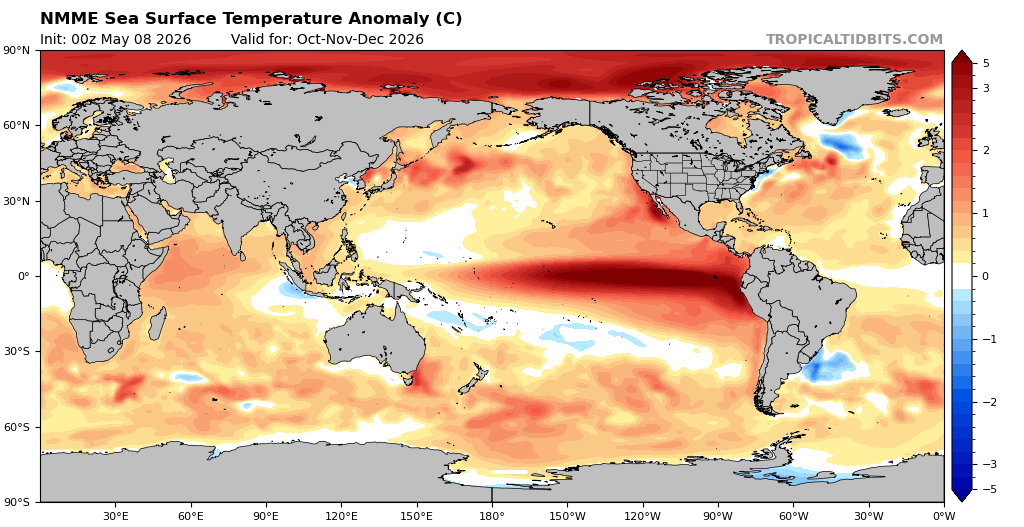 AwxNov's tweet photo. The latest SIPS (Runs every month) continues to trend towards a stronger more easterly based El Niño this winter 
This puts it closer to the consistently aggressive CFS and NMME not good for winter weather prospects across America in general 
1/2 https://t.co/4zHyajOoDQ