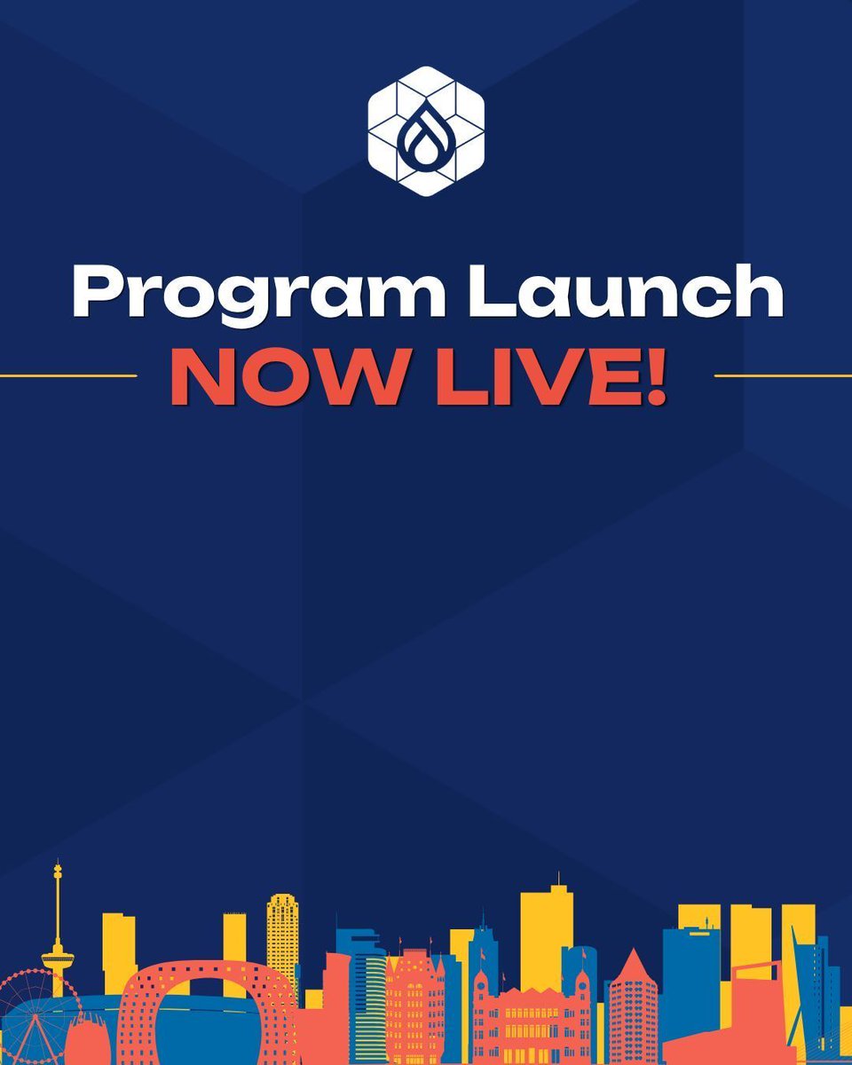 DrupalConEur's tweet photo. The DrupalCon Rotterdam 2026 program is now live.

Explore a full lineup of sessions, summits, workshops, and community experiences designed to help you learn, connect, and grow alongside the global Drupal community.

🔗https://t.co/IrA7ALfX72 

#DrupalConRotterdam #DrupalConEur https://t.co/asd84Sm0ZJ