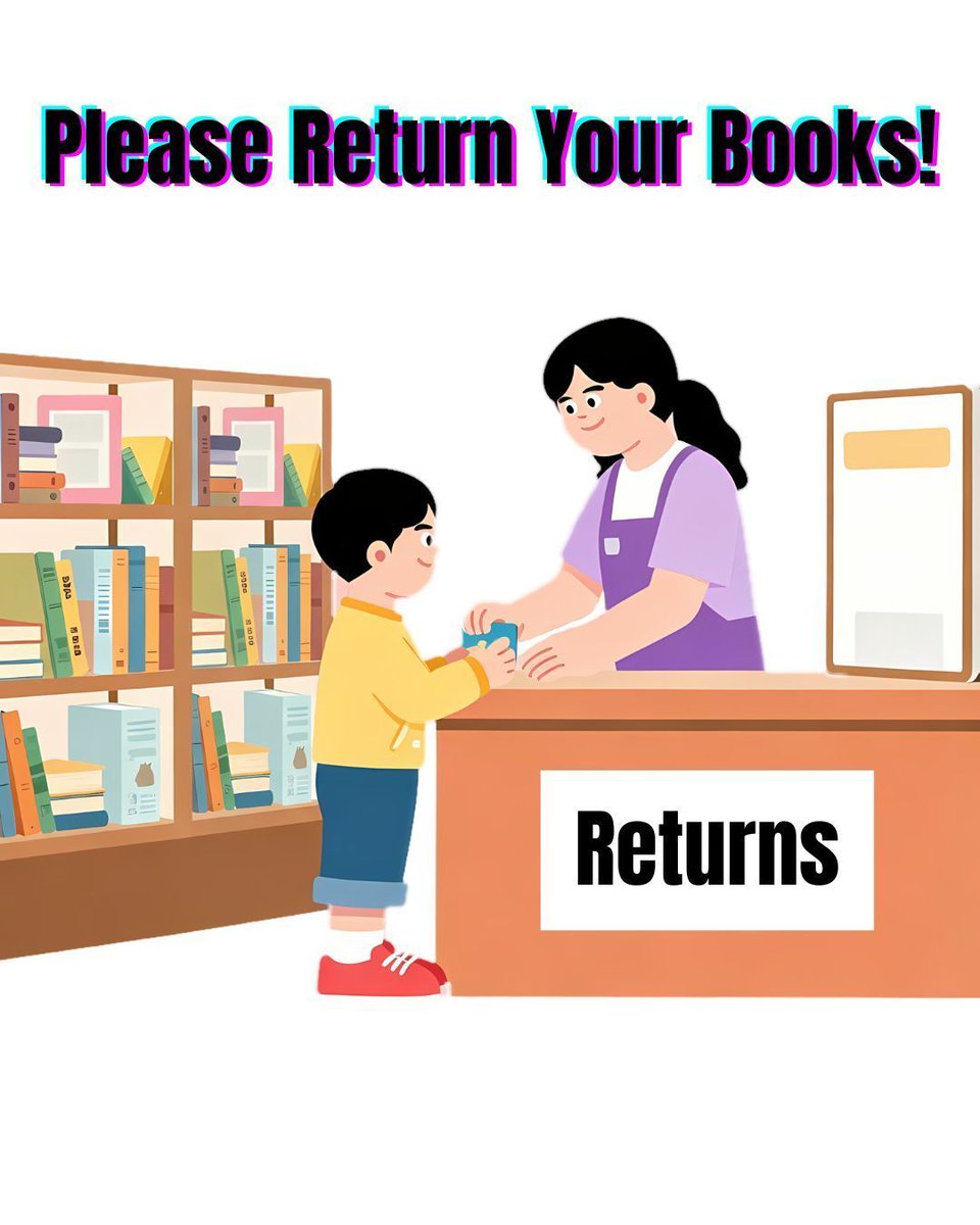 MrsLibraryLady8's tweet photo. Only two weeks left!

Parents and/or guardians, as the end of the school year approaches, please help your kids to track down ALL LIBRARY BOOKS they have out. They MUST BE RETURNED by the last day of school so they may be checked in for the next year. This includes and overdue or damaged books!

Thank you!