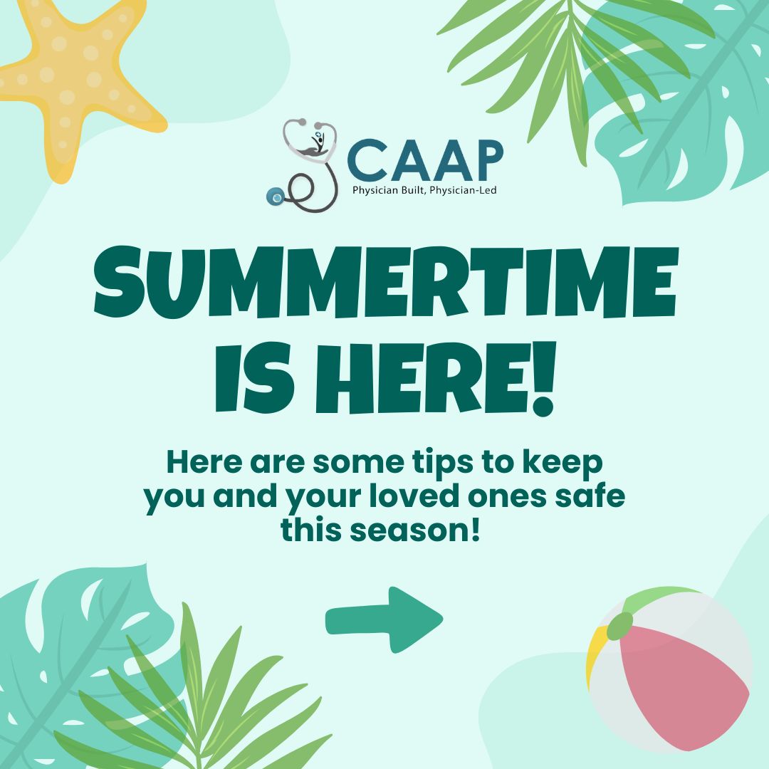 caap_docs's tweet photo. Summertime is finally here, but the heat and sunshine can present a new heap of potential health concerns. Swipe through to learn some helpful tips for staying healthy and making the most of your summer! #summer #health #caap https://t.co/9JjbLEBwCm