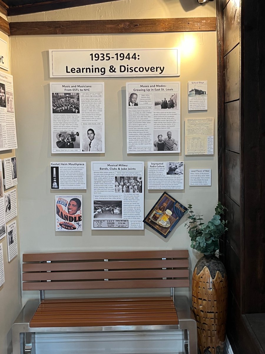 STCCHS's tweet photo. We’re pleased and proud that our exhibit panels from Miles Davis: Modes &amp; Modalities are currently on view at House of Miles East St. Louis !

Make it a point to visit H.O.M.E. during the centennial year. https://t.co/UFOr064CqD