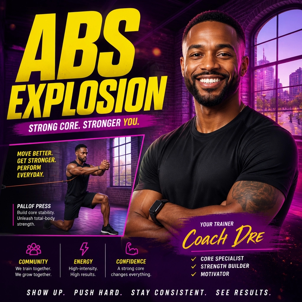 FitsquadStudios's tweet photo. Anti-rotation is the secret sauce to a bulletproof core. 🛡️ Can you stay still while the world tries to move you? That's true stability. We're mastering the hold in Abs Explosion this week. #CoreStability #AntiRotation #AbsExplosion #FitSquad https://t.co/NL0GiIDhM5