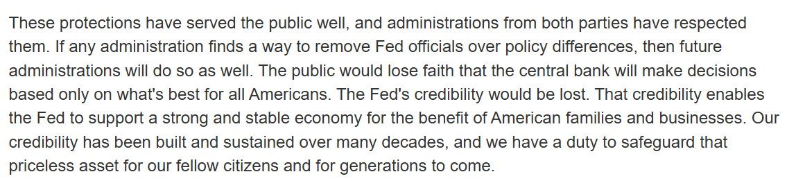 GregDaco's tweet photo. #Fed Governor #Powell:

"If any administration finds a way to remove Fed officials over policy differences, then future administrations will do so as well... The Fed's credibility would be lost... we have a duty to safeguard that priceless asset"

https://t.co/A4zPw9yXZk https://t.co/4EqZef8Emx