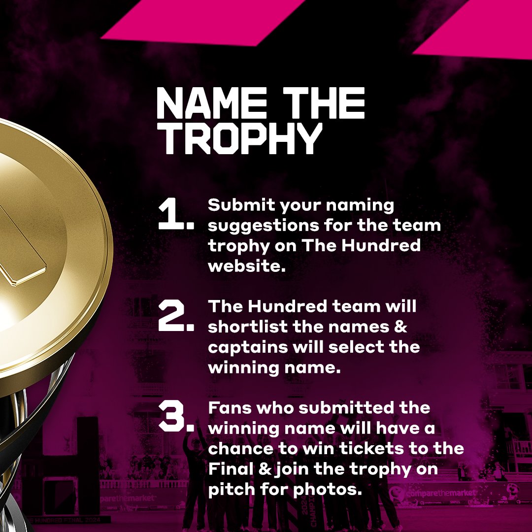 thehundred's tweet photo. Everything you need to know about the new team trophy! 🏆

#TheHundred