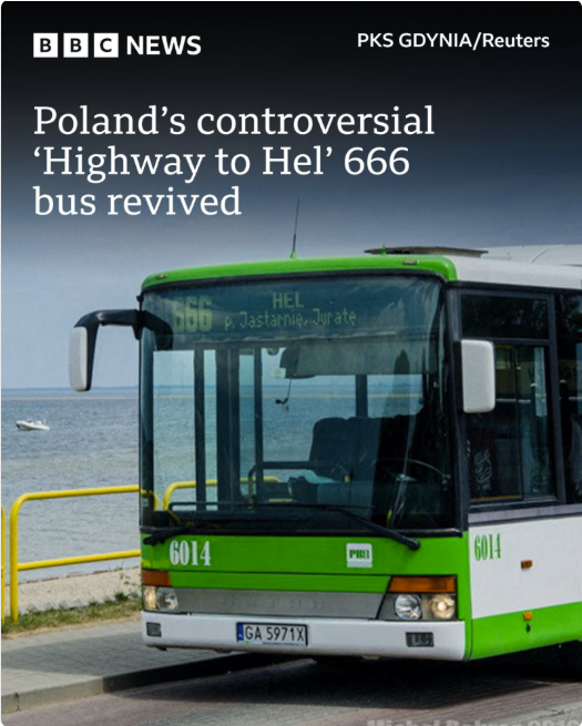 cpt_speaking's tweet photo. Spodziewaliśmy się jako @FlixBus_PL pewnego hałasu wokół naszej nowej linii 666 na Hel, ale nie od razu globalnego, a to tylko jeden z przykładów 😂 https://t.co/zl46f8zOsc