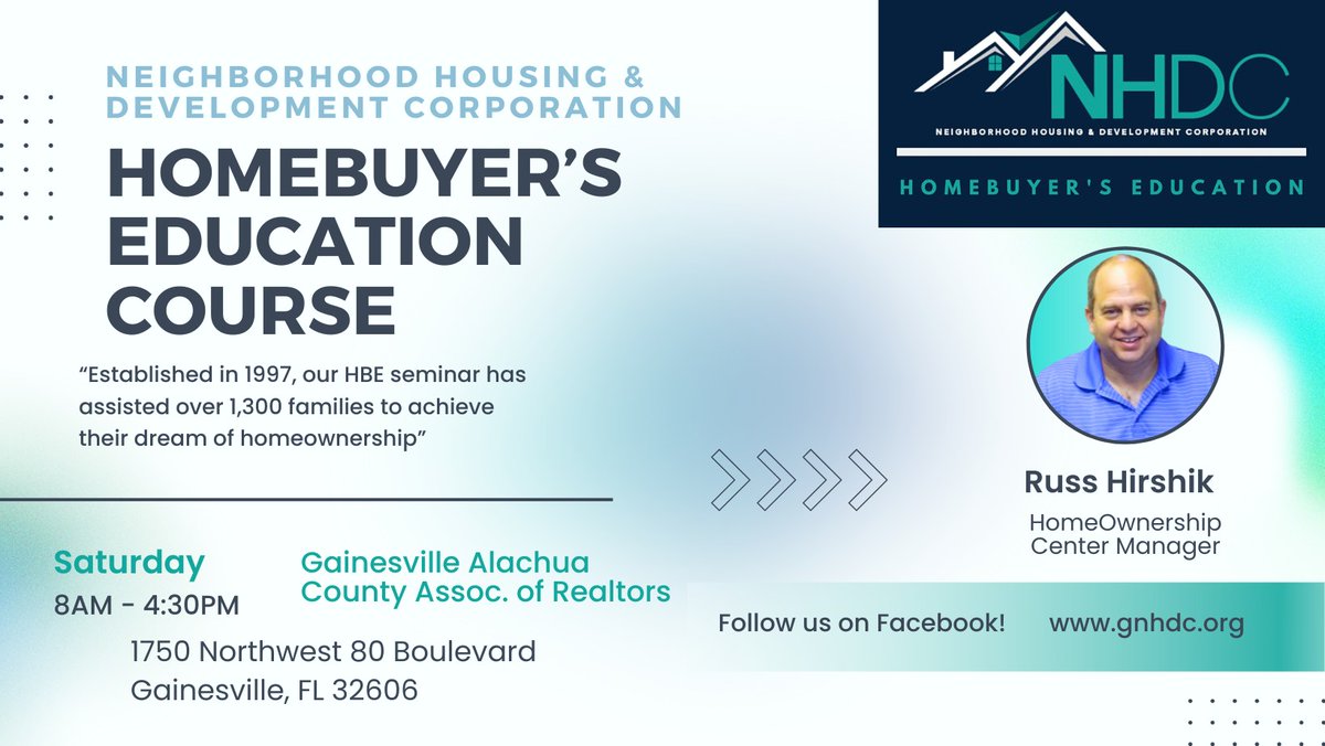 cfcaa_'s tweet photo. Homebuyer's Education Seminar 🏡 Saturday, June 13 | ⏰ 8AM–4:30PM

Neighborhood Housing and Development Corporation's Home Buyers Education Seminar helps first-time homebuyers understand the full homebuying process.

📍 GACAR - 1750 NW 80th Blvd
🔗 https://t.co/WsXVQvoVv3 https://t.co/nZGXE0yhFF