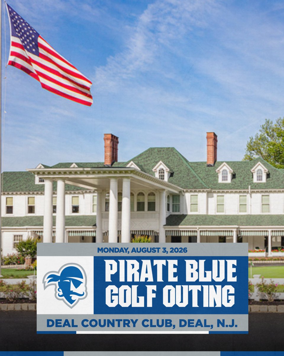 SHUAthletics's tweet photo. The Pirate Blue Golf Outing is back by the beach! 

Join us on Monday, Aug. 3 for a fun day on the links with your fellow Pirates! 

https://t.co/ePEgrp65va https://t.co/1IROzklRpL