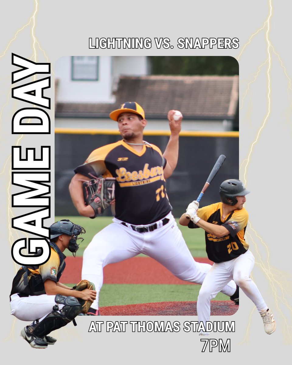 FCSL_Lightning's tweet photo. ⚡️ WE'RE BACK! ⚡️
Lightning baseball returns tonight at Pat Thomas Stadium! 
🕑 First Pitch: 7:00 PM
📍 Pat Thomas Stadium, Leesburg

Let's pack the stands and make some noise. Go Lightning! ⚾️⚡️ https://t.co/Xh8TaRQhg4