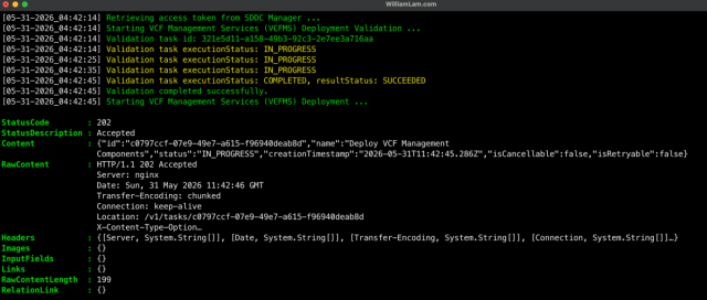 WaldemarPera's tweet photo. @VMware (by @Broadcom) #HybridCloud #VCF - VCF 9.1 - Deploying VCF Management Services (VCFMS) with Custom IP Allocation using SDDC Manager API (by @lamw) @VMwareVCF @vExpert #vExpertVCF https://t.co/z7DVcsBWaN https://t.co/8S0tLNPNaY