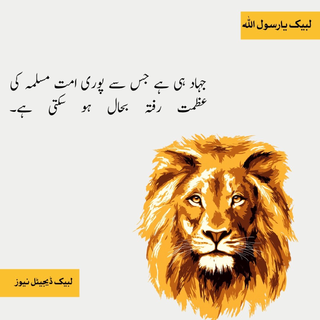 labaik_digital's tweet photo. جہاد ہی ہے جس سے پوری امت مسلمہ کی عظمت رفتہ بحال ہو سکتی ہے۔
 
#TLPrejects_AbrahamAccords https://t.co/pOMZ38hGvm