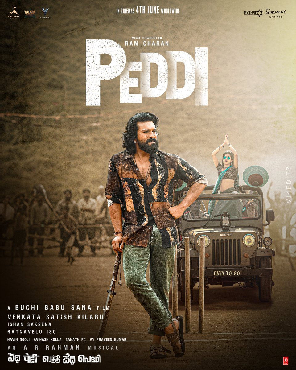 Vj4editz's tweet photo. 3 Days To Go #peddi 🔥  
Poster Design by @Vj4editz
@AlwaysRamCharan 
@PeddiMovieOffl #ramcharan https://t.co/Km4kBH1AbQ