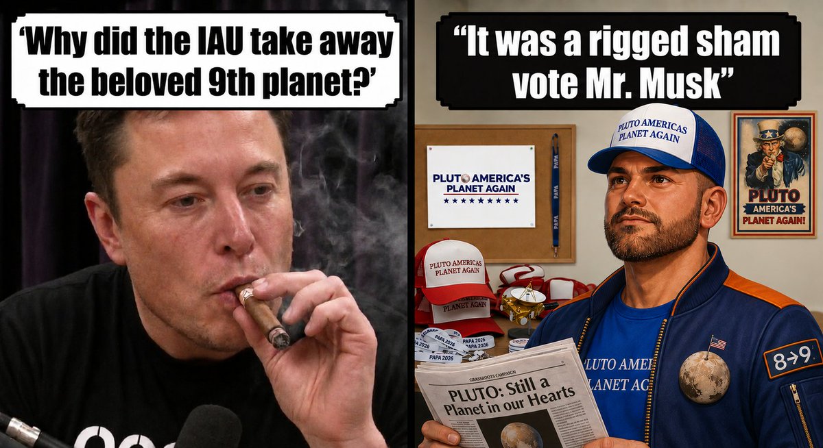 PlanetPluto2026's tweet photo. August 24, 2006 @elonmusk The @IAU_org  held a sham vote ( on a made up new arbitrary rule) with less than 4% of the members voting.  @AlanStern and All #Pluto Patriots 🇺🇸 know Pluto is OUR Ninth Planet. #PAPA2026 #NASA #SPACEX https://t.co/iBi7JGNYVS