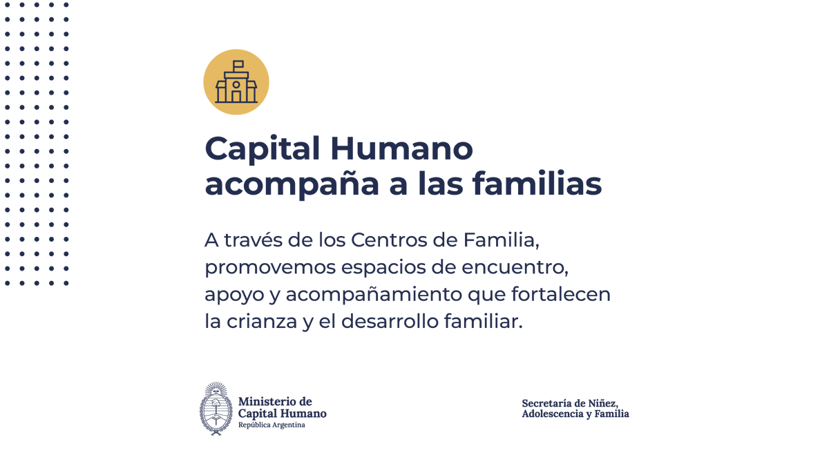 MinCapHum_Ar's tweet photo. Hoy reconocemos el compromiso, el amor y la dedicación de quienes acompañan cada etapa del crecimiento de niños y adolescentes.

Las madres, los padres y las personas cuidadoras cumplen un rol fundamental en la construcción de vínculos seguros, en la transmisión de valores y en la creación de entornos de cuidado, protección y bienestar.

Desde Capital Humano acompañamos a las familias a través de distintas propuestas y espacios de formación, promoviendo una crianza basada en el buen trato, el respeto y el desarrollo integral.

Fortalecer a las familias es fortalecer las oportunidades en la infancia y la adolescencia.

@JMilei