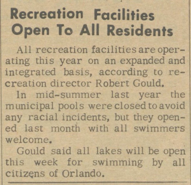 HistoryCenterFL's tweet photo. #OnThisDay, June 1, 1964, Orlando’s public pools and lake beaches opened on an integrated basis without incident. Weeks later, the nation watched as civil rights protesters faced violence in a St. Augustine swimming pool. The next day, the Senate advanced the Civil Rights Act. https://t.co/SuieG9A8Ob