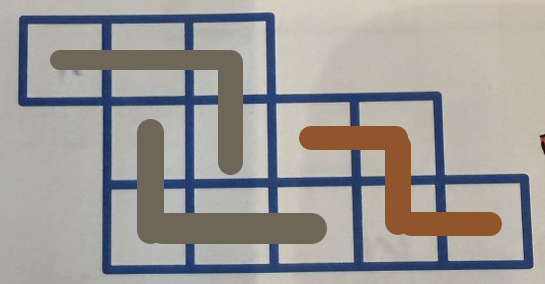marvhus's tweet photo. @packyM I found a few ways to do it using combinations of A/B and B/C, though it requires using the same tetramino more than once.

Using A, B, and C together doesn't seem to be possible. 
Using D or E doesn't seem possible at all, as that would block off other squares completely. https://t.co/WFEcSgtmvG