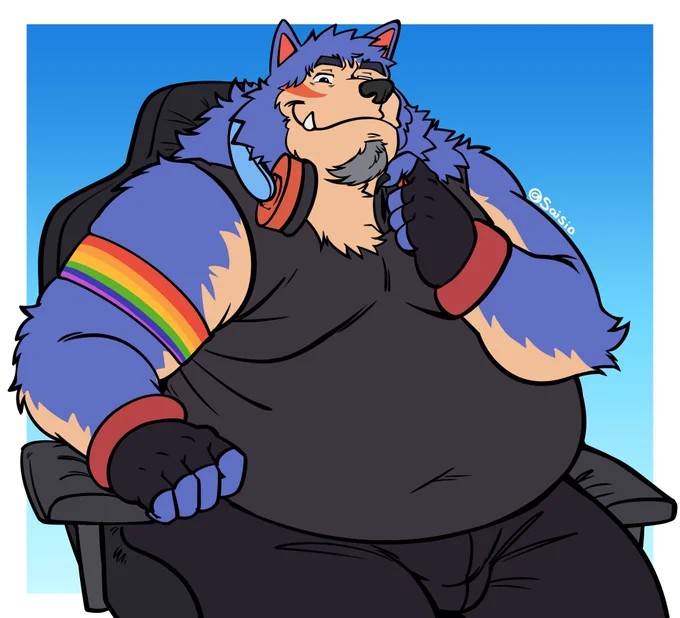 Cmmssn for howlexe404 a cute blue wolf thanks for the support!