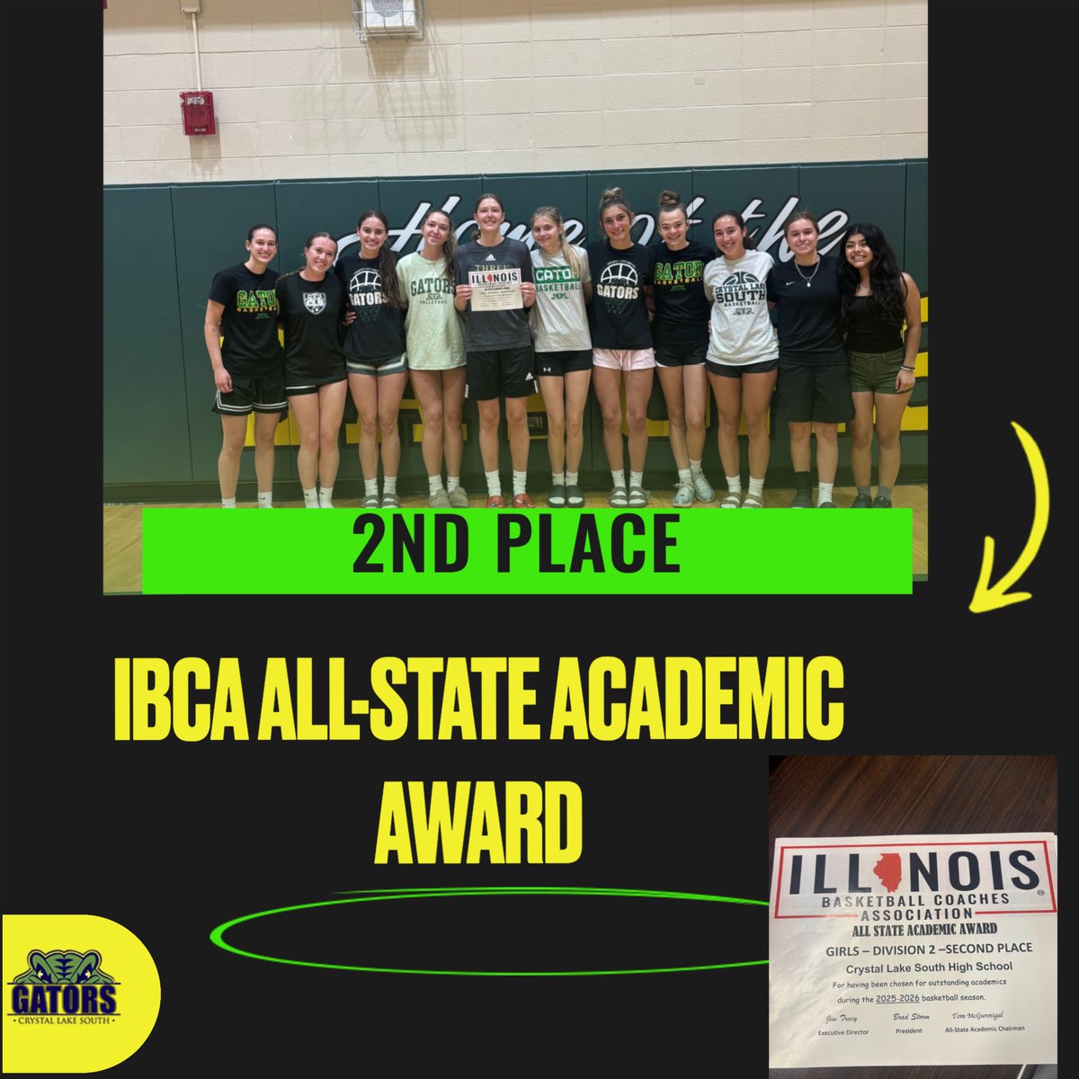 CLsouthathletic's tweet photo. Congrats to our Girls Basketball team for their 2nd place academic all State award!  Gators got it done on the court but also in the classroom! Well done! https://t.co/oNLJJSiSyK
