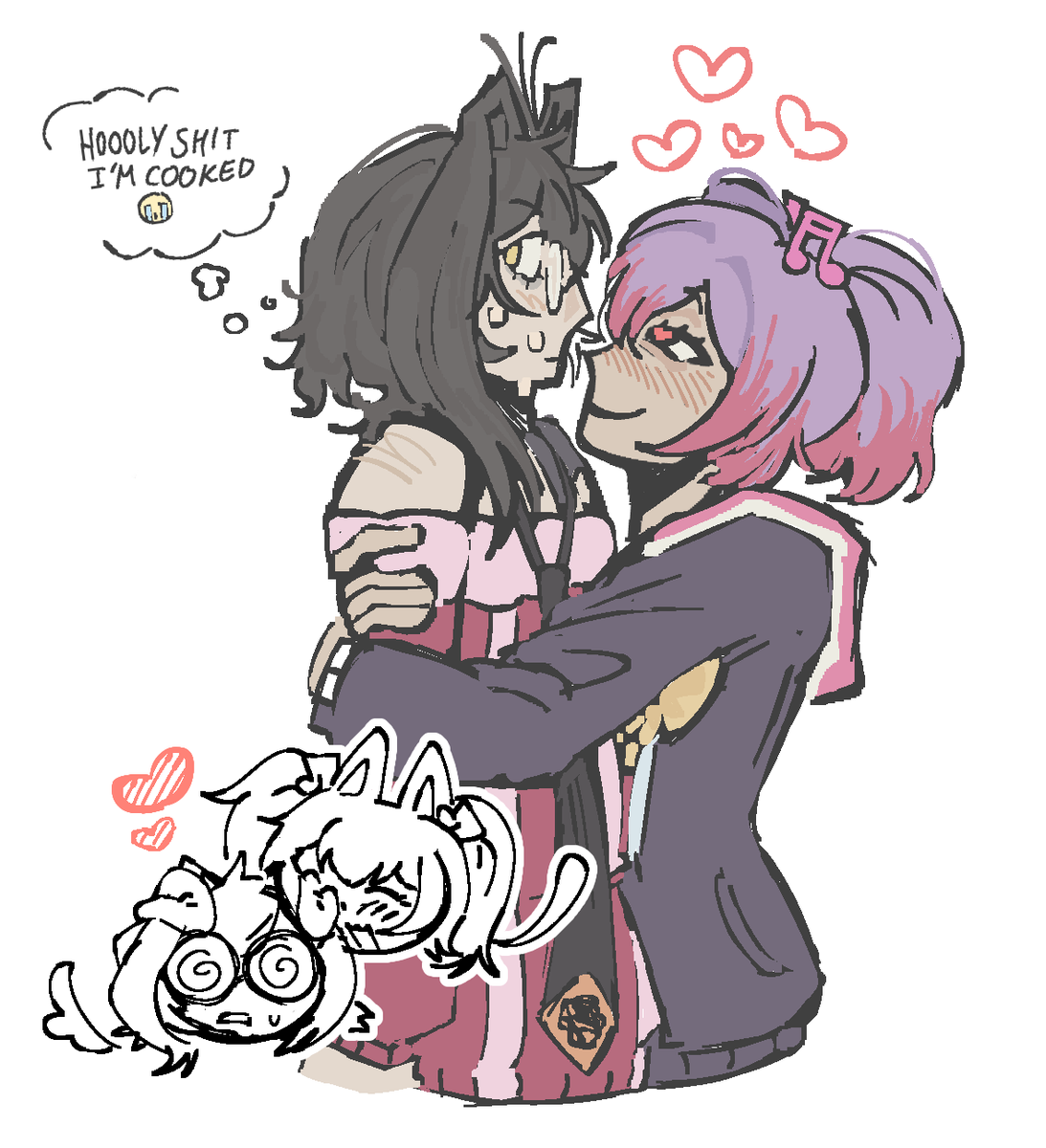 sesdotsam's tweet photo. kokoro awesome non chalant yuri moments aint taking u out of this one i think #sdra2 https://t.co/FbQFuXHERj