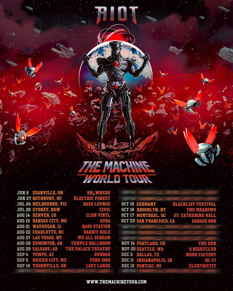 RIOTmusic's tweet photo. THE MACHINE WORLD TOUR 🦾🌎 PRESALE JUNE 3, ONSALE JUNE 5 ⚙️ https://t.co/6RBZk4ngIA