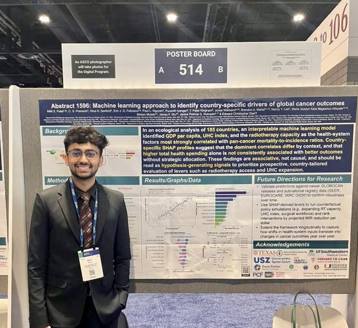 EChrisDee's tweet photo. Proud of @MilitSPatel, who presented our work using #machine #learning to elucidate country specific drivers of global #cancer outcomes @ASCO #ASCO2026

Full paper in @Annals_Oncology 

🔗 https://t.co/AV7rEkEtEX https://t.co/P7GD6knjP1