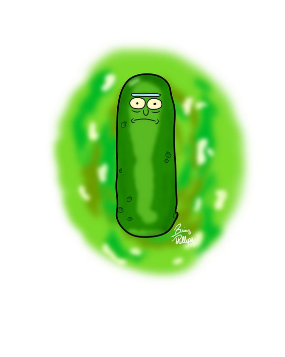 Copperhead2584's tweet photo. Art of the Day! "Pickle Rick". Buy at: https://t.co/hqY8wMmAT0 https://t.co/unO5WLevIN