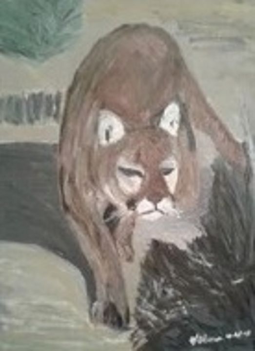 EdwardBlume2's tweet photo. Art of the Day! "Cougar on the loose". Buy at: https://t.co/2h9WN6DLjT https://t.co/qCclxX6pYw